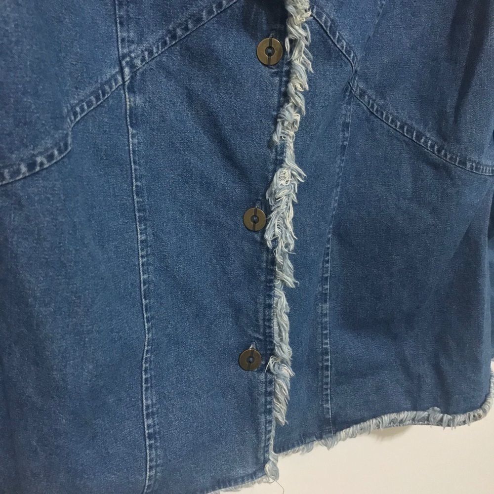 Vintage Lew Magram Raw Hem Fringe Denim Jacket - Picture 7 of 14